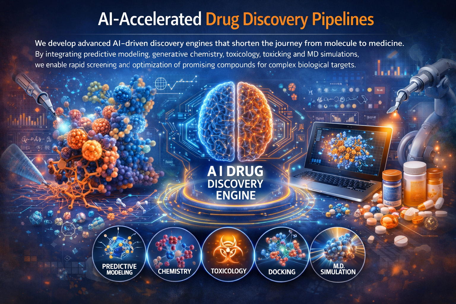 AI-accelerated drug discovery pipelines